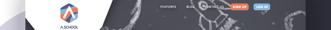 Logo and top navigation of a.school website.