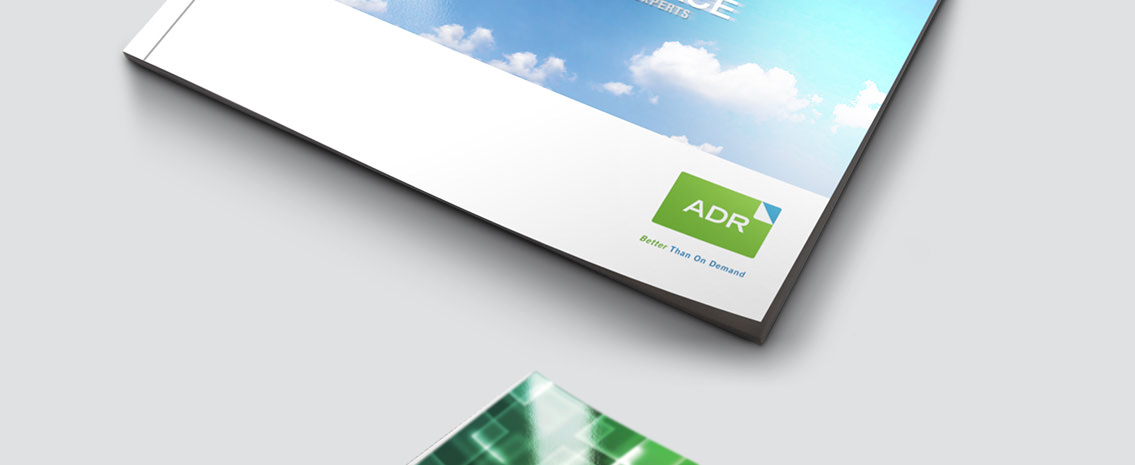 View of ADR's brochure design, designed by Entermotion, a Wichita web-design studio.