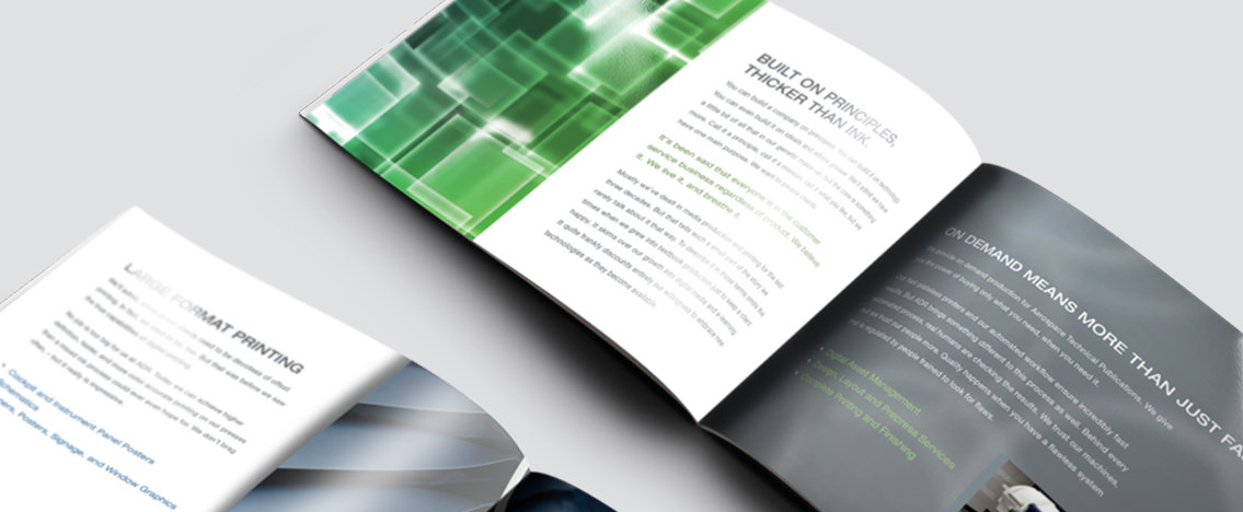 View of ADR's brochure design, designed by Entermotion, a Wichita web-design studio.