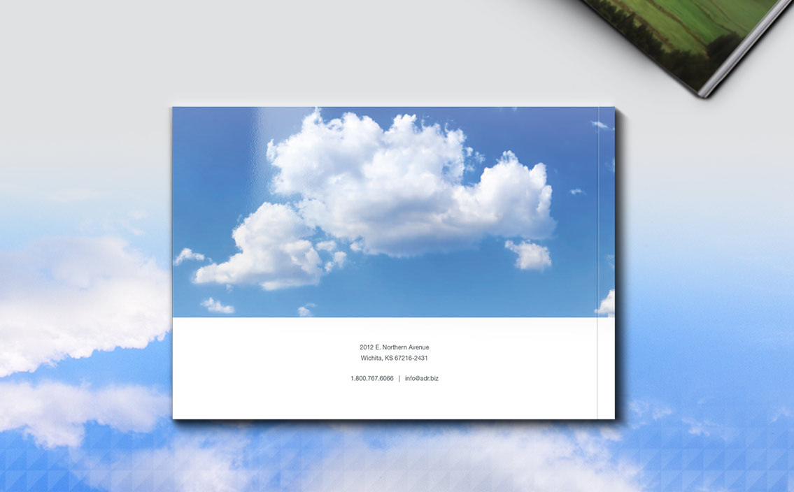 View of ADR's brochure design, designed by Entermotion, a Wichita web-design studio.