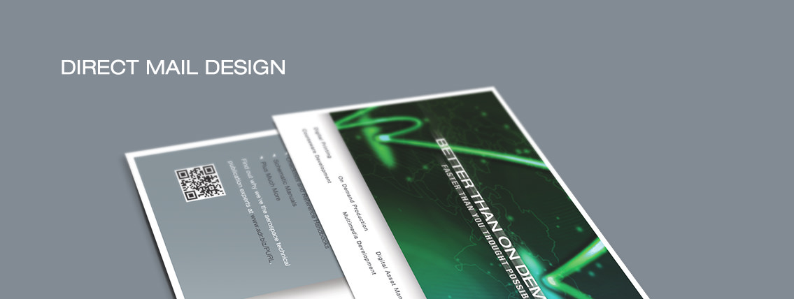 View of ADR's direct mail design, designed by Entermotion, a Wichita web-design studio.