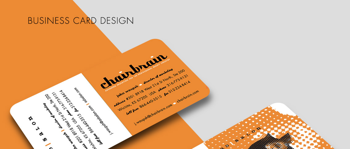 View of AdSalon's business card design, designed by Entermotion, a Wichita web-design studio.
