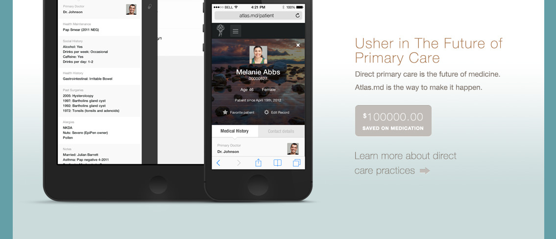 View of Atlas website on mobile, designed by Entermotion in Wichita