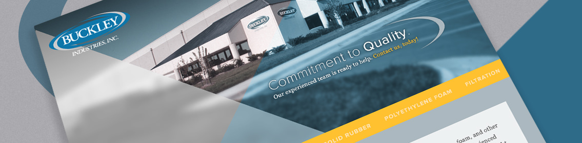 Brochure showcasing Buckley Industries logo and design.