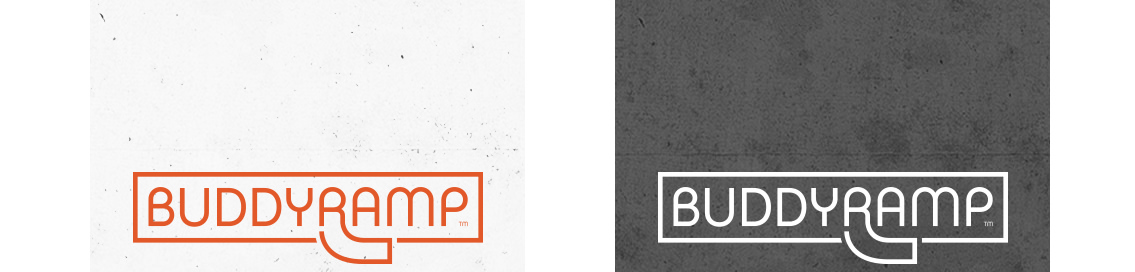 Two variations of theBuddy Ramp logo, with the words “Buddy Ramp”.