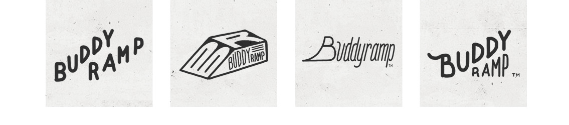 Four variations of the Buddy Ramp logo.