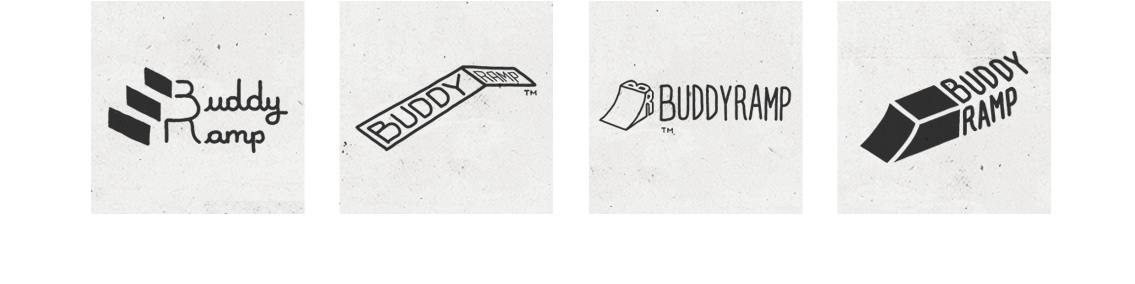 Four more variations of the Buddy Ramp logo.
