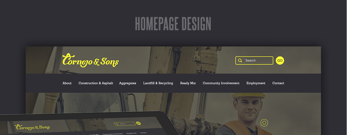 View of Cornejo's website header, designed by Entermotion, a Wichita web-design studio.
