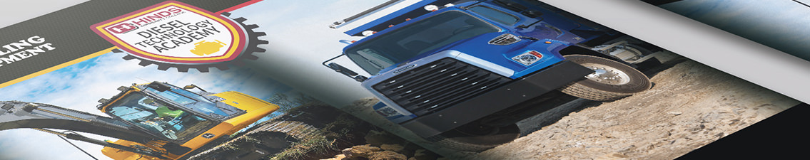 Brochure with an image of a truck and the text “Diesel Technology Academy.”