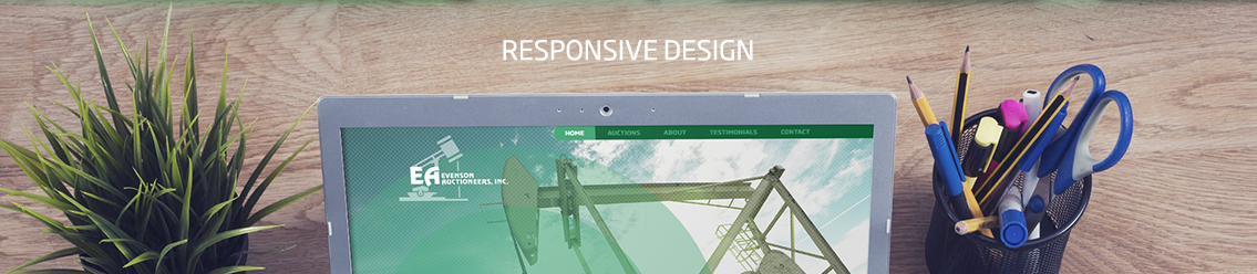 Top half of a laptop screen, stationery and pot plant.