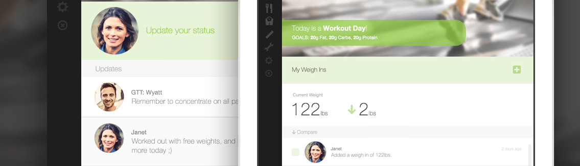 Slice of a tablet demonstrating use of the GoTime app.