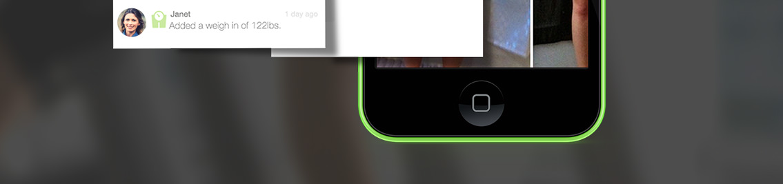 Bottom slice of a smartphone demonstrating responsive app design and a blurred background.