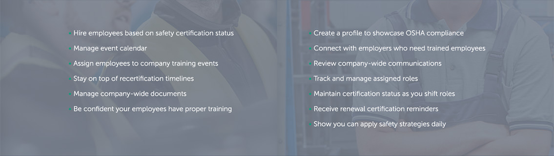 Two columns of bullet points demonstrating the features of the two modes of the app.