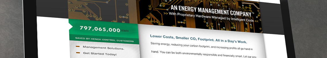 Hench Control’s website text and about us information designed by Entermotion.