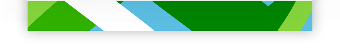 Different shades of green, blue and white.