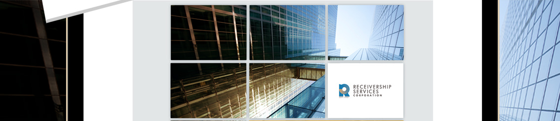 Demonstration of Marten Companies landing page on a laptop, text reading “Receivership Services Corporation” and corresponding logo.