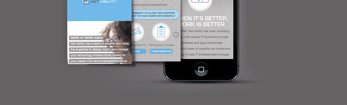 Snippet of Net-Ability's responsive design.