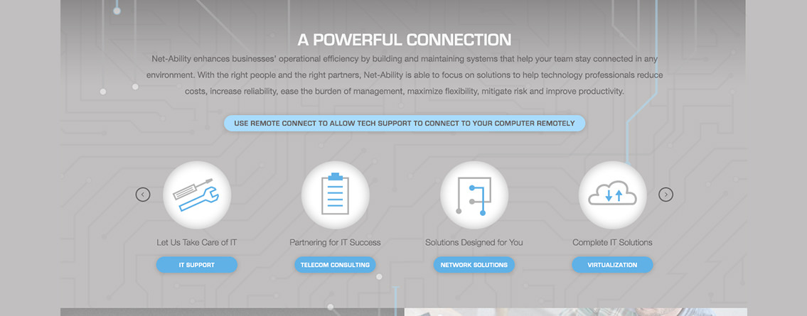 View of icons for Net-Ability, created by Entermotion.