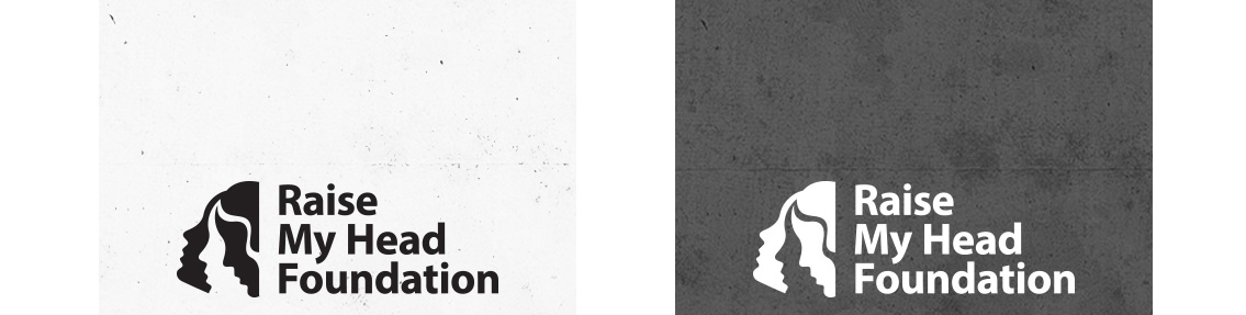 Black and white logo, and text reading “Raise My Head Foundation”.