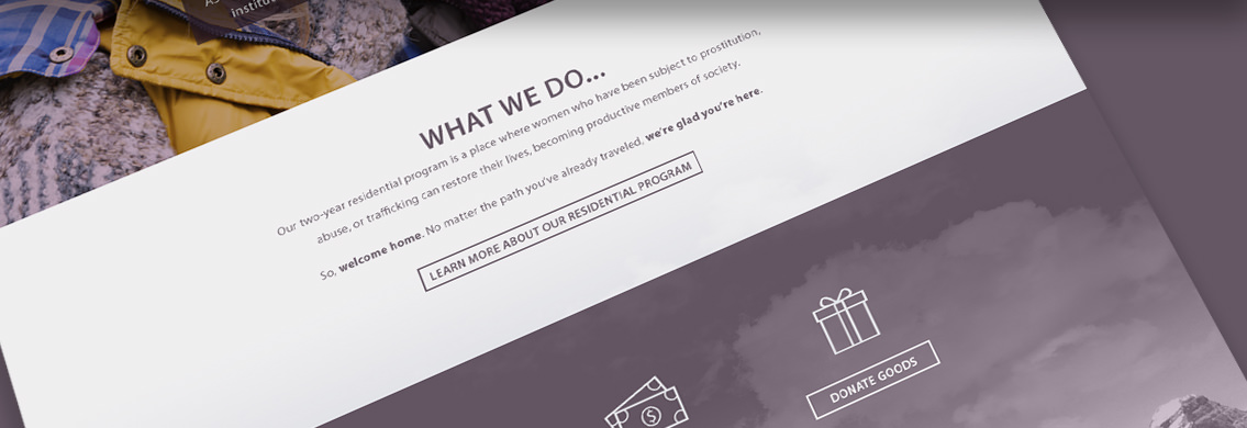 Secondary page design of “Raise My Head Foundation” website, specifically the About Us page.