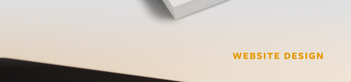 White background with yellow text reading “Website Design.”