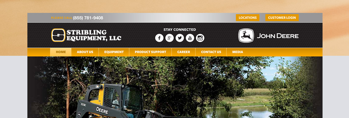 Example of Stribling Equipment’s website.