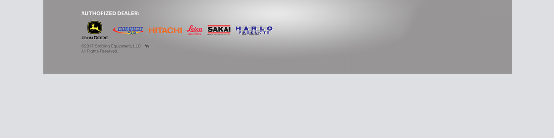 Bottom slice of Stribling Equipment’s website with text reading “Authorized Dealer” and various company logos.