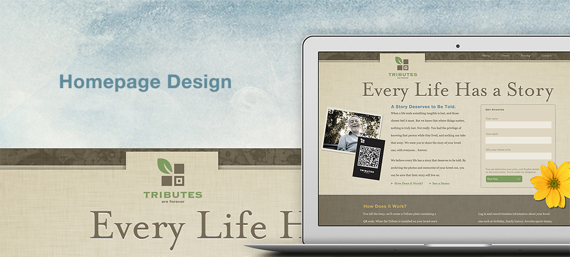 Close view of TAF's homepage design, created by Entermotion.