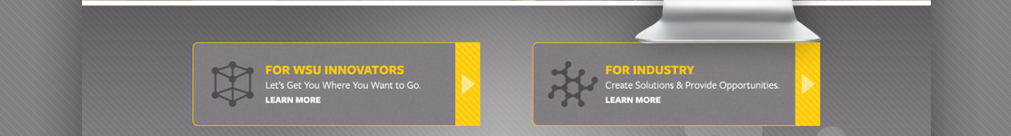 Two buttons reading “For WSU Investors” and “For Industry”.