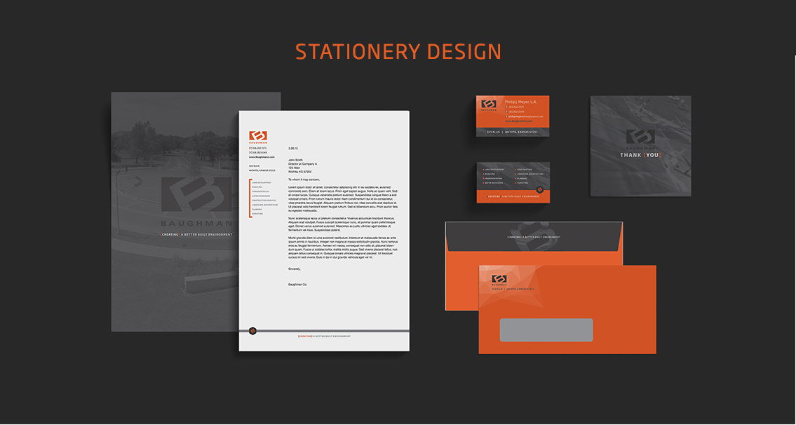 Stationery designs spread for Baughman.