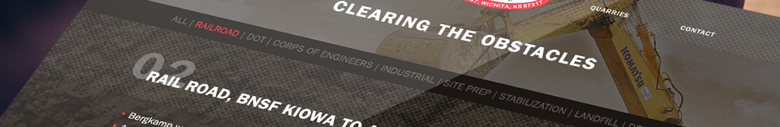 Close up of railroad page on Bergkamp's website designed by Entermotion.