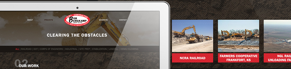 Close up of website display for Bergkamp website design.