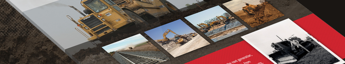 Image gallery featuring construction equipment for Bergkamp Construction's website.