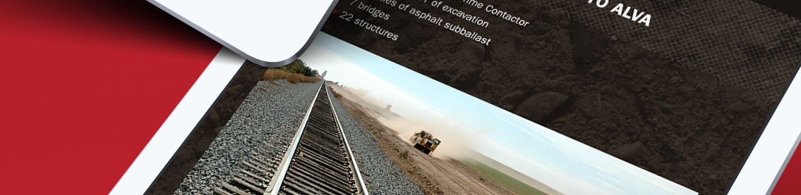 Close up of railroad track at construction site.