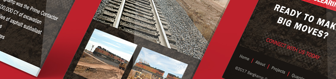 Quarry next to red business card for Bergkamp construction.