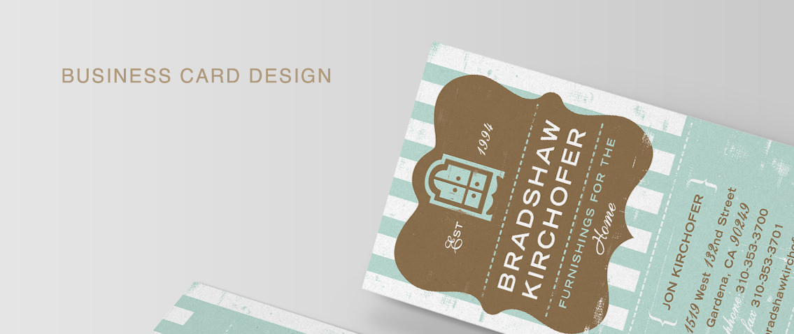 View of Bradshaw Kirchofer's business card design, designed by Entermotion, a Wichita web-design studio.