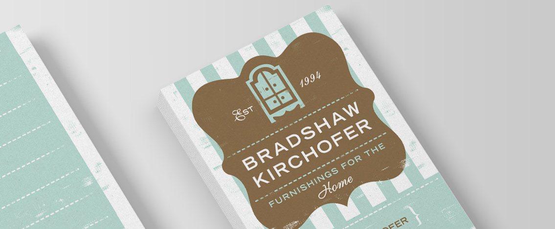 View of Bradshaw Kirchofer's business card design, designed by Entermotion, a Wichita web-design studio.