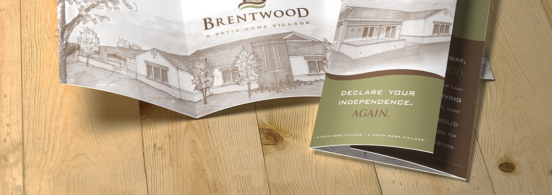 Close-up of Brentwood's brochure, designed by Entermotion, a Wichita web-design studio.