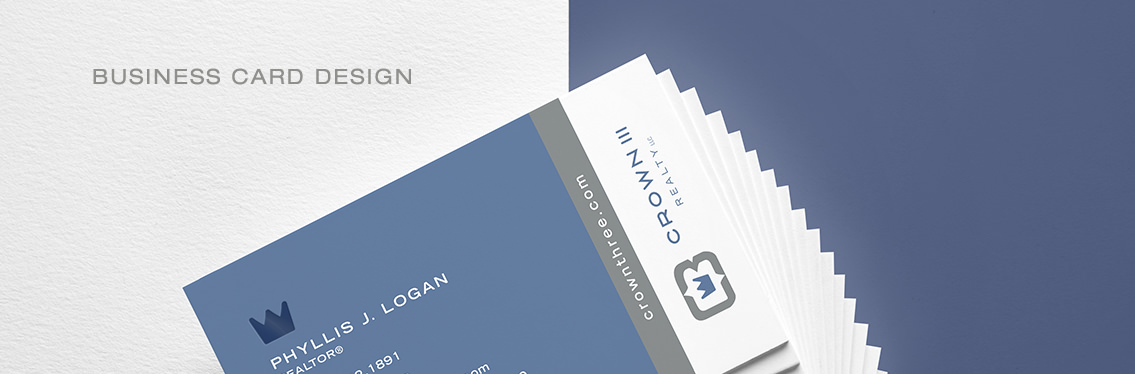 View of Crown Three Realty's business card design, designed by Entermotion, a Wichita web-design studio.