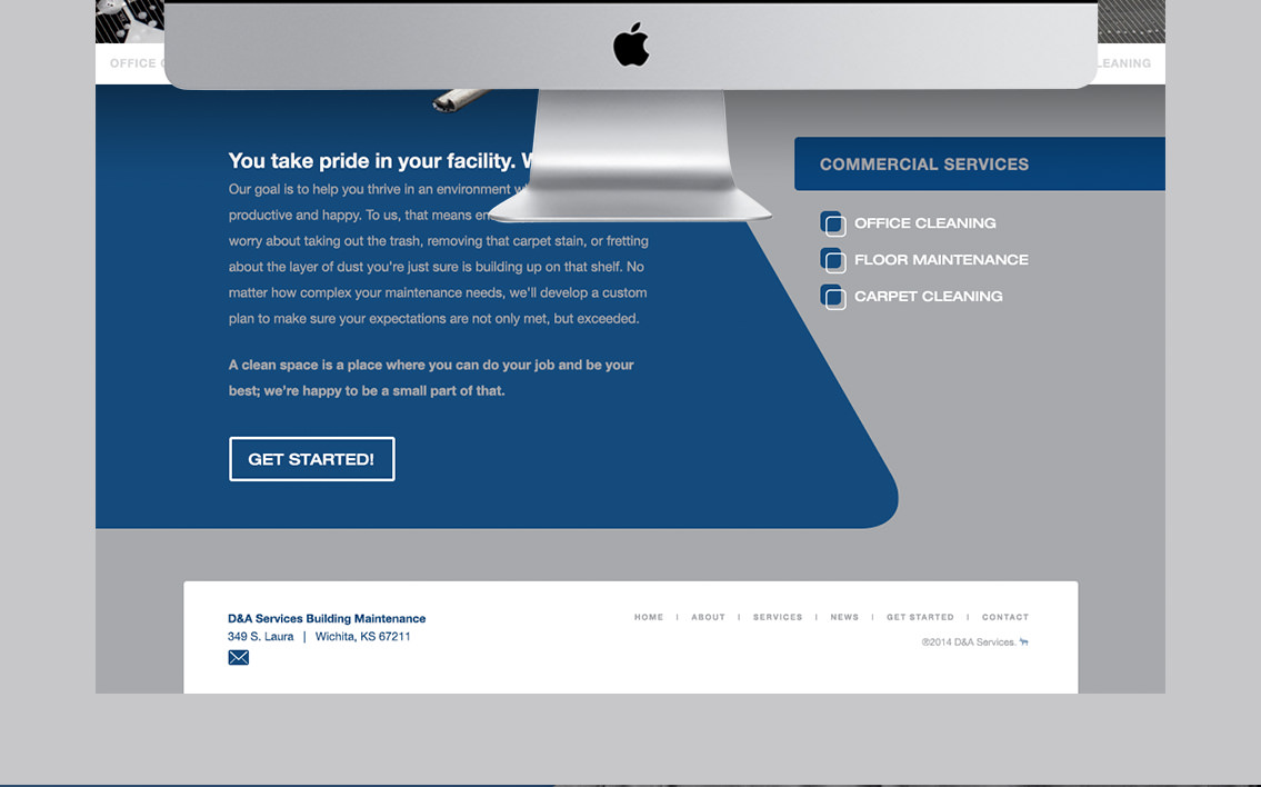 View of page text for D&A Services, created by Entermotion.