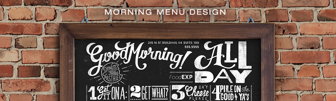 Close-up illustration for Fuel Exp's morning menu.