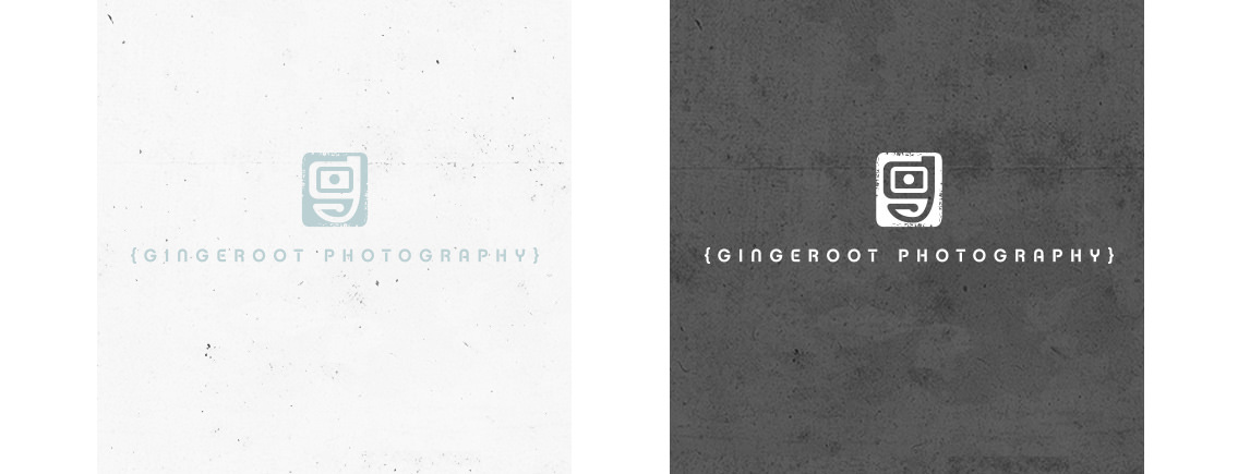 View of Gingeroot's logo designs, designed by Entermotion, a Wichita web-design studio.