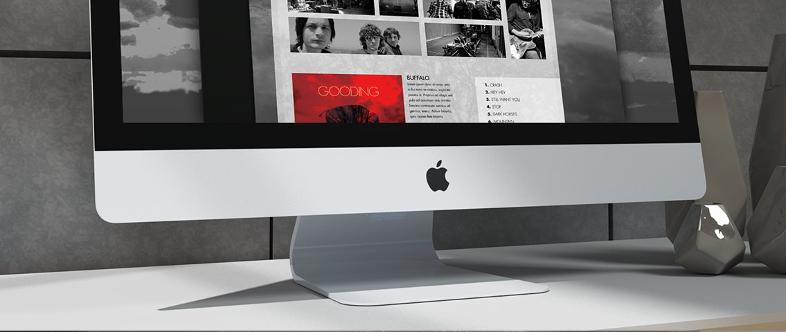 Snippet of Gooding's CD page, featuring a red CD cover.