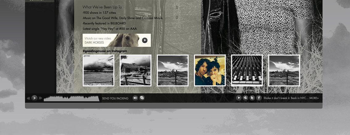 View of Gooding's secondary page design, featuring a snippet of page text.