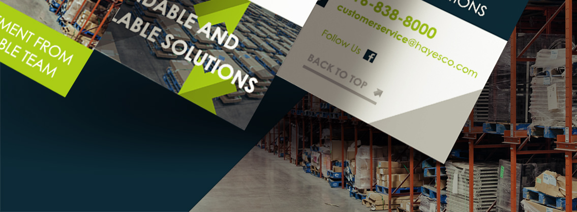 Close up of Hayes stationery design, created by Entermotion.