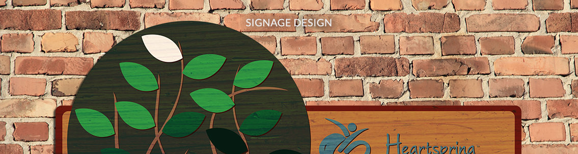 View of  Heartspring's signage design, designed by Entermotion, a Wichita web-design studio.
