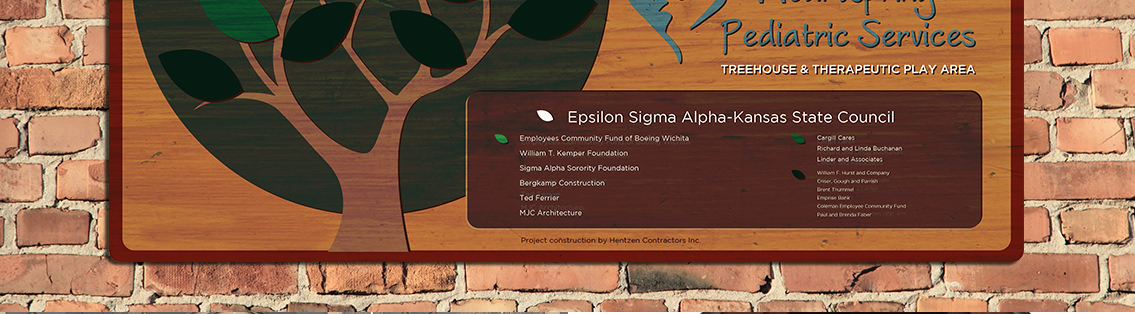 View of  Heartspring's signage design, designed by Entermotion, a Wichita web-design studio.