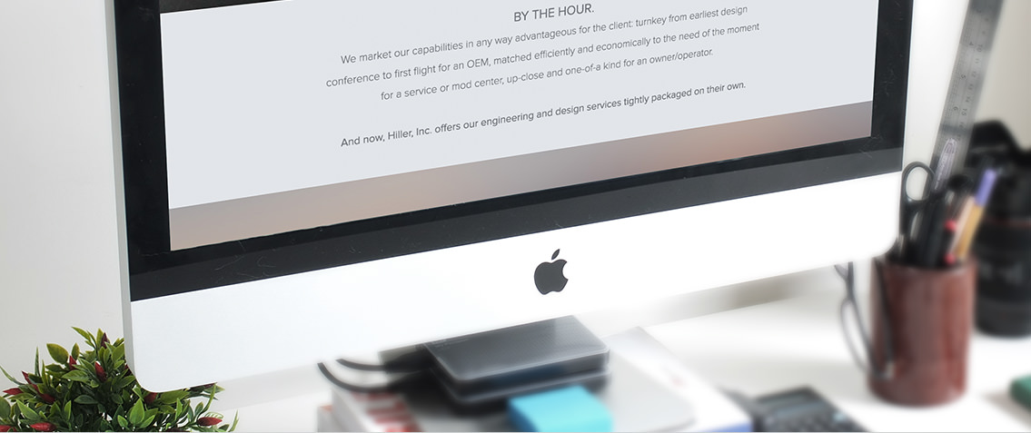 Snippet of home page text created for Hiller, Inc.