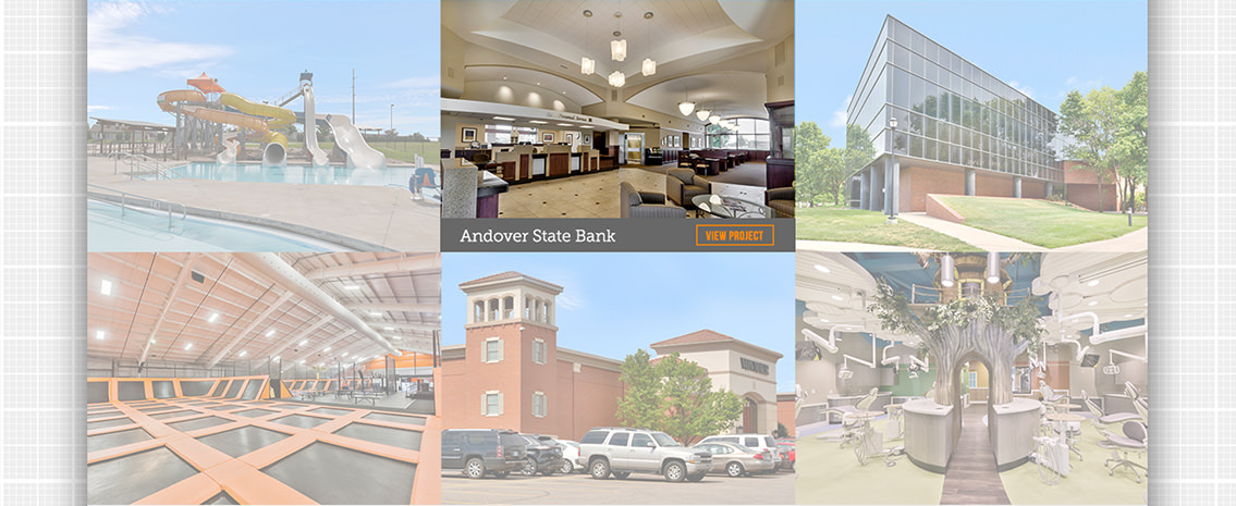 Pictures of building exteriors, created by Harman Huffman.