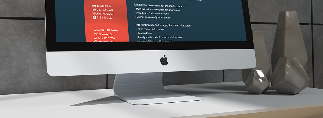View of Hunter Health Clinic's website design on desktop, designed by Entermotion, a Wichita web-design studio.